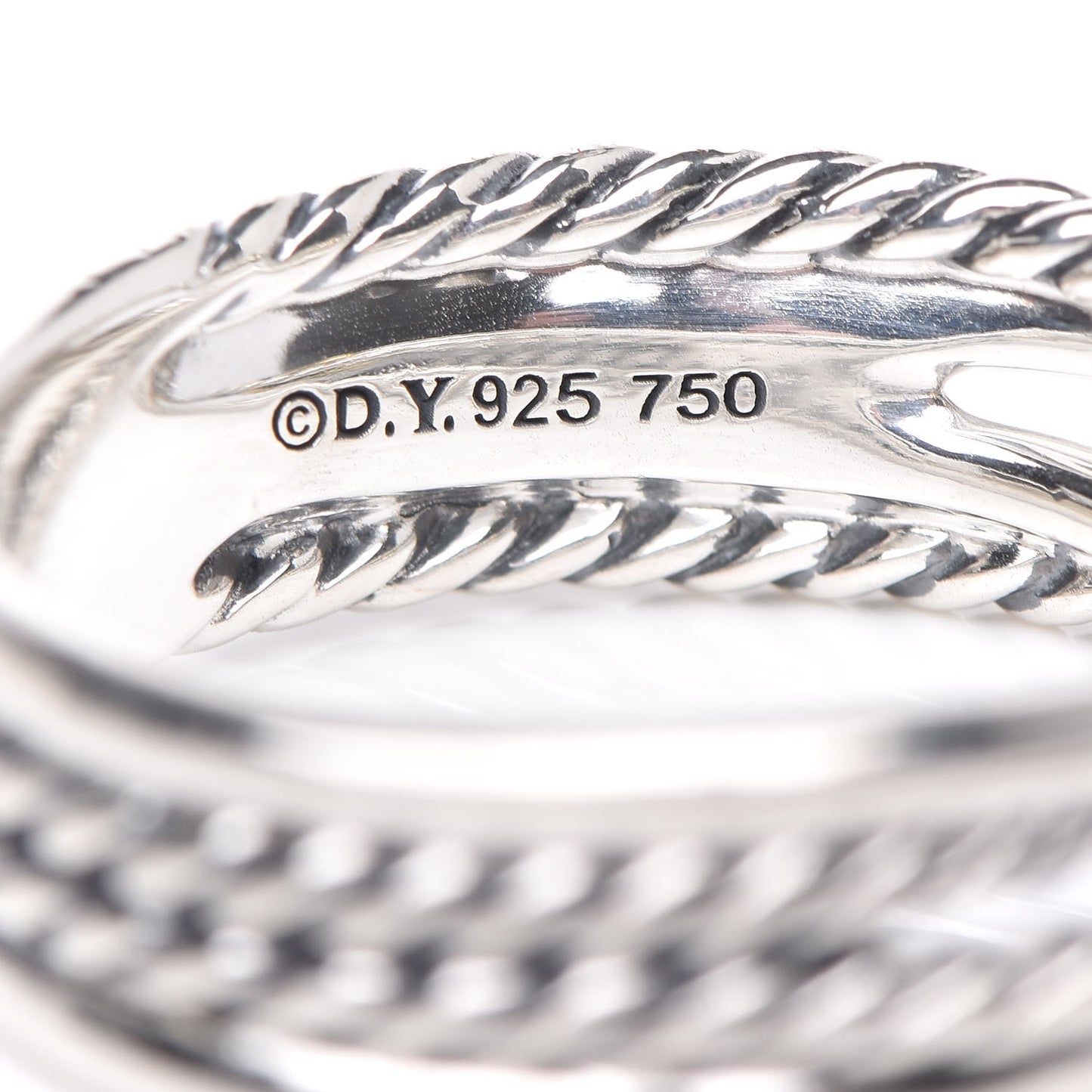 Sterling Silver 18K Yellow Gold 6mm X Crossover Ring 54 7