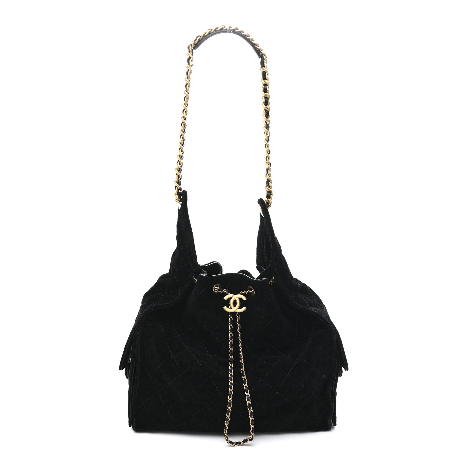 Chanel Suede Quilted Medium Chanel 25 Handbag Black 1 of 10
