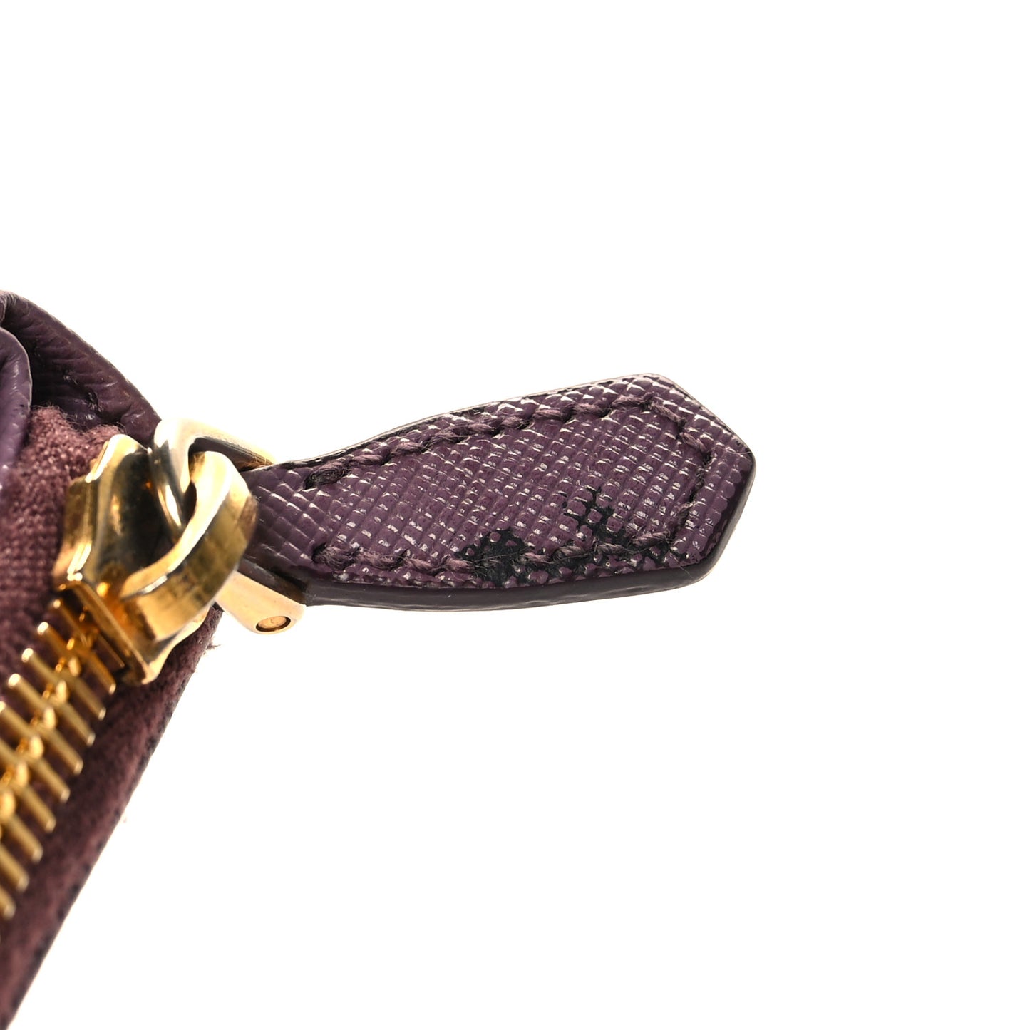 Saffiano Triangle Compact Zip Around Wallet Purple