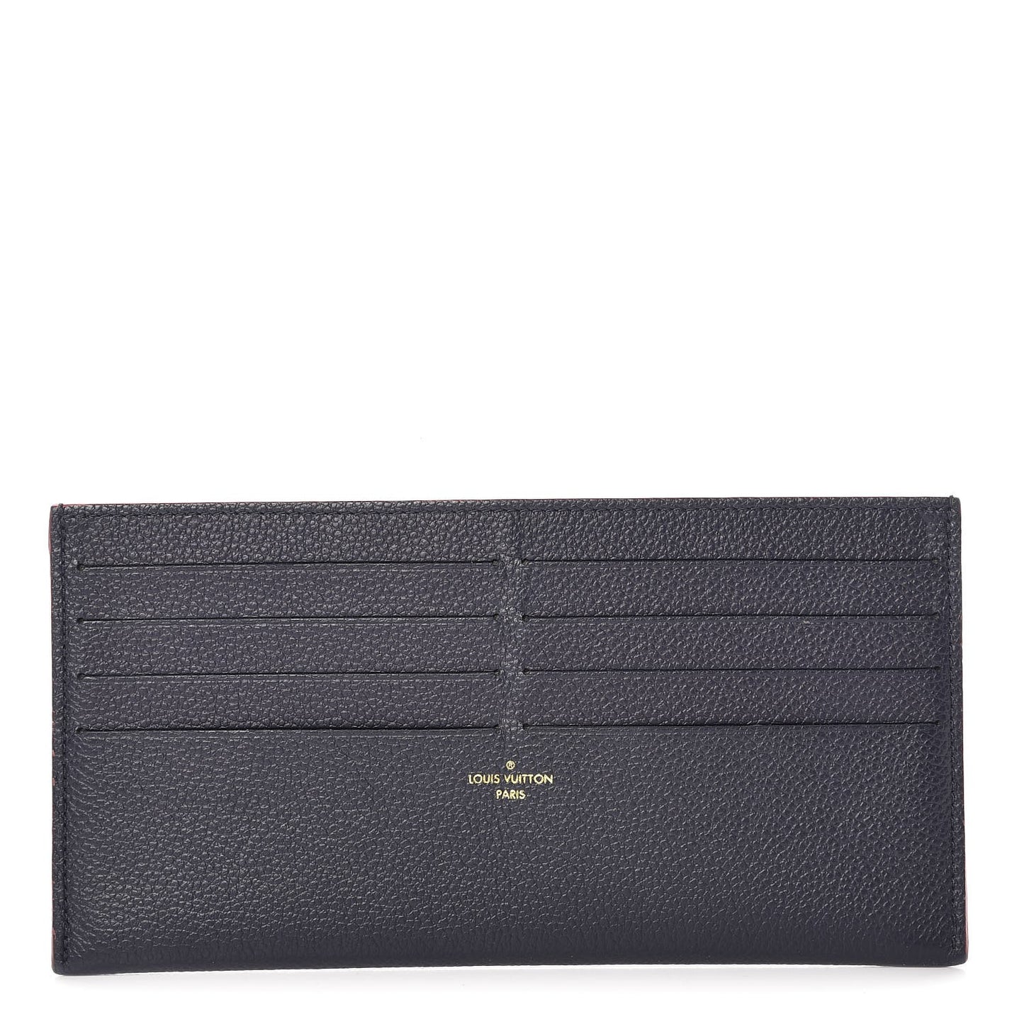 Calfskin Felicie Chain Wallet Card Holder Insert Marine Rouge
