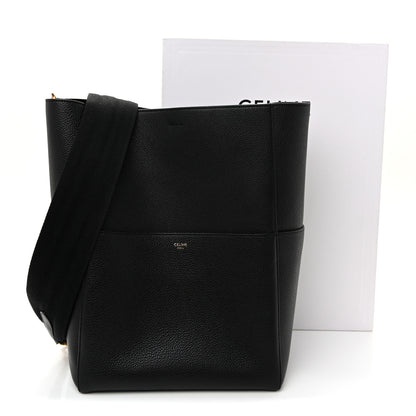 Celine Soft Grained Calfskin Sangle Bucket Bag Black 11 of 11