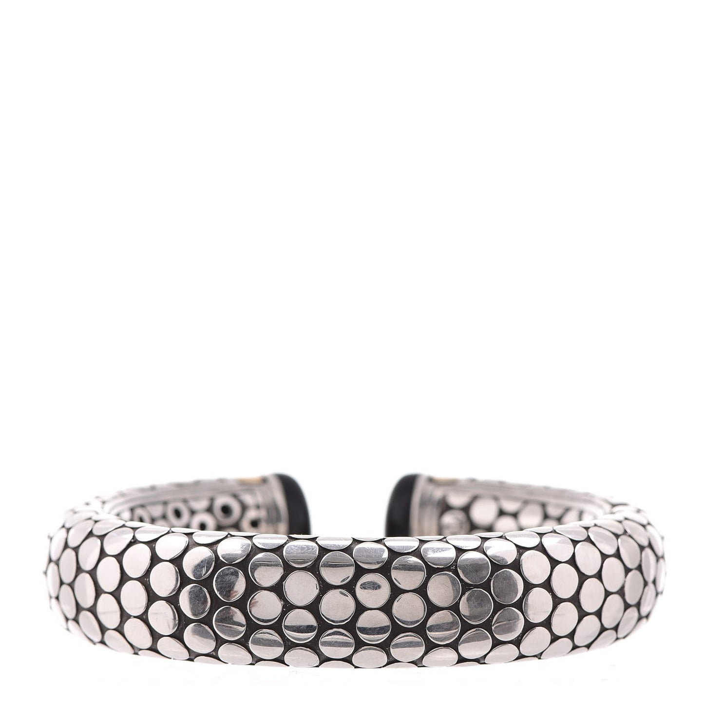 Sterling Silver 18K Yellow Gold Onyx Dot Cuff