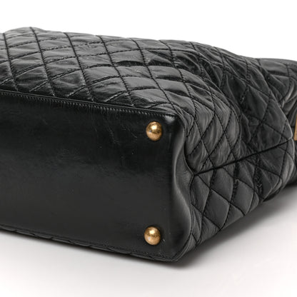 Chanel Glazed Calfskin Quilted Large Boy Tote Black 9 of 9