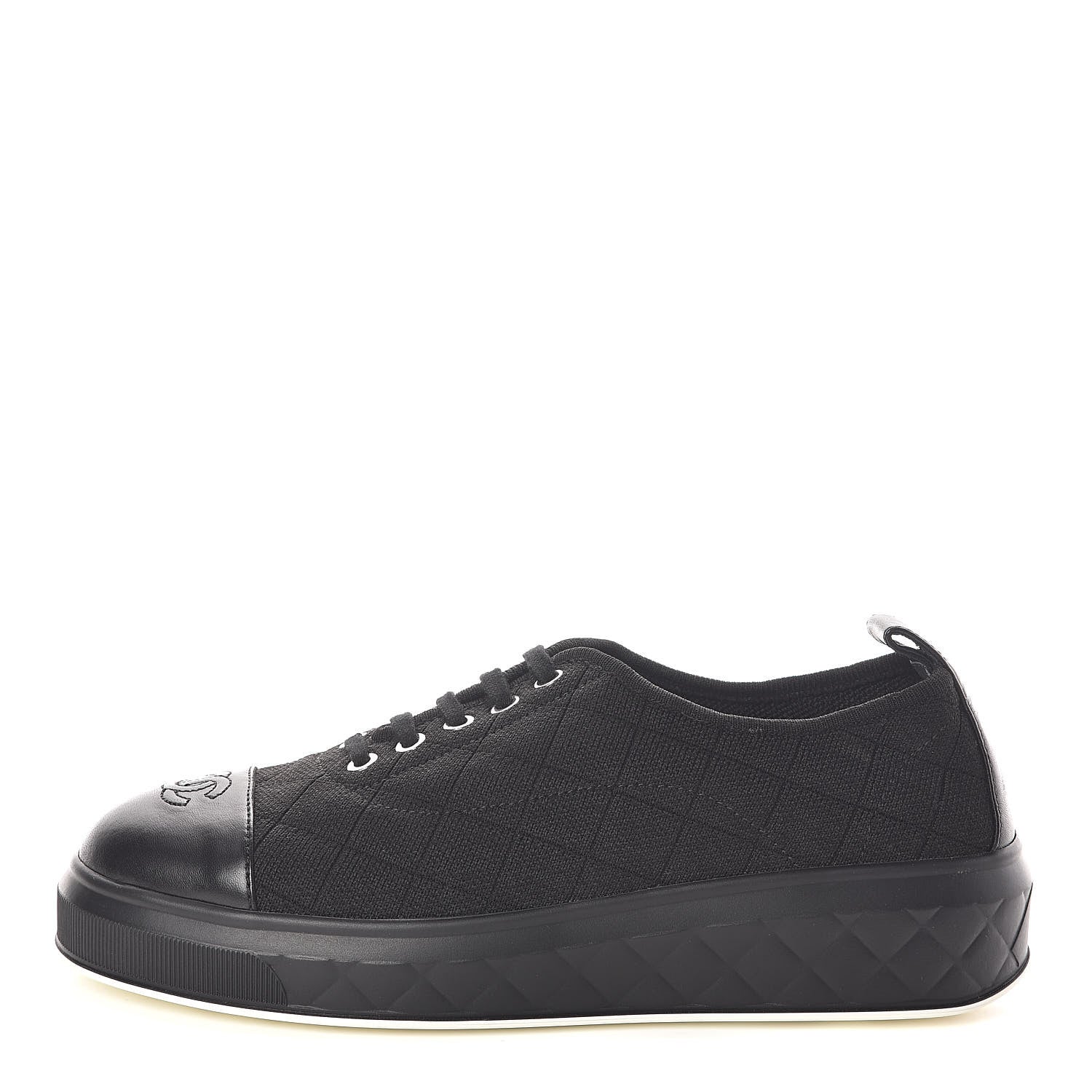 Chanel Canvas Quilted Cap Toe Sneakers 39 Black 1 of 8