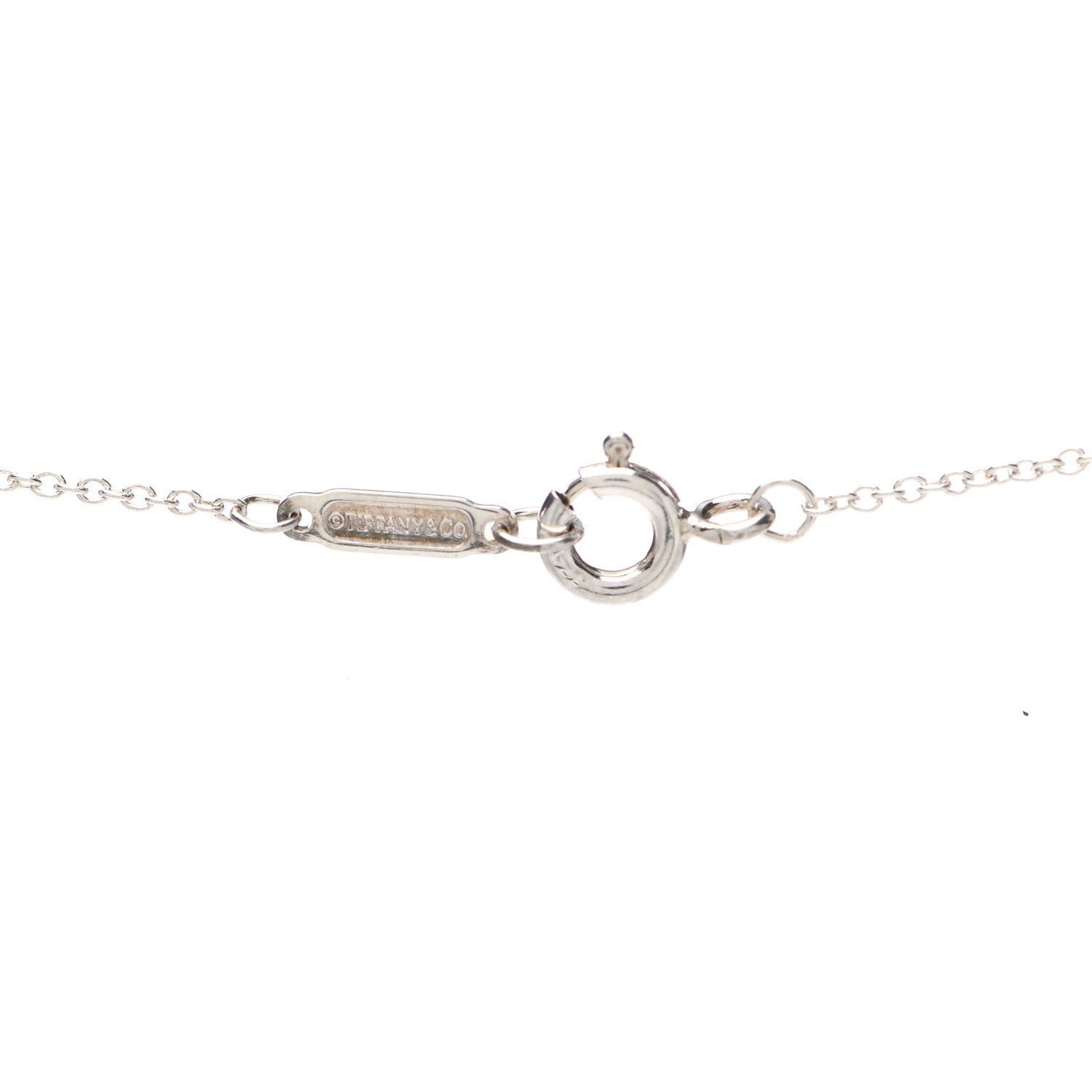 Tiffany Sterling Silver Enamel Heart Lock Pendant Necklace Blue 5 of 5