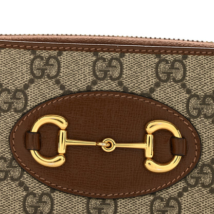 Gucci GG Supreme Monogram Azalea Calfskin Horsebit 1955 Zip Around Wallet Beige Ebony Brown Sugar 8 of 10