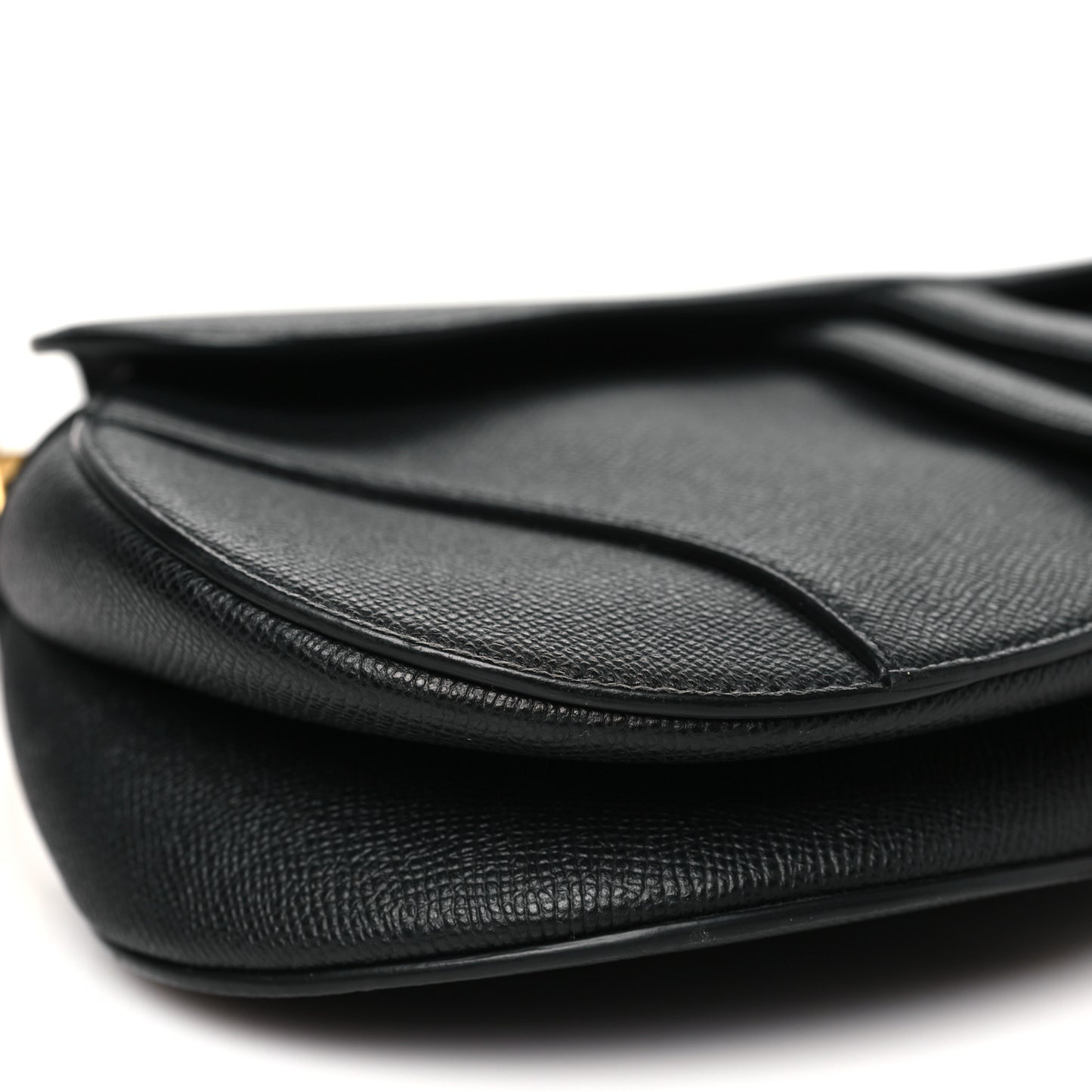 Grained Calfskin Saddle Bag Black