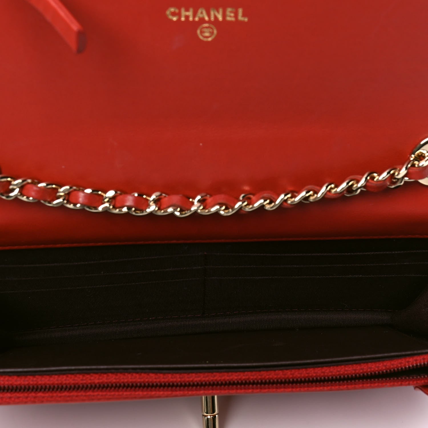 Chanel Lambskin Quilted Trendy CC Wallet On Chain WOC Red 7 of 9
