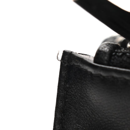 Chanel Lambskin Camellia Embossed Wallet on Chain WOC Black 7 of 14