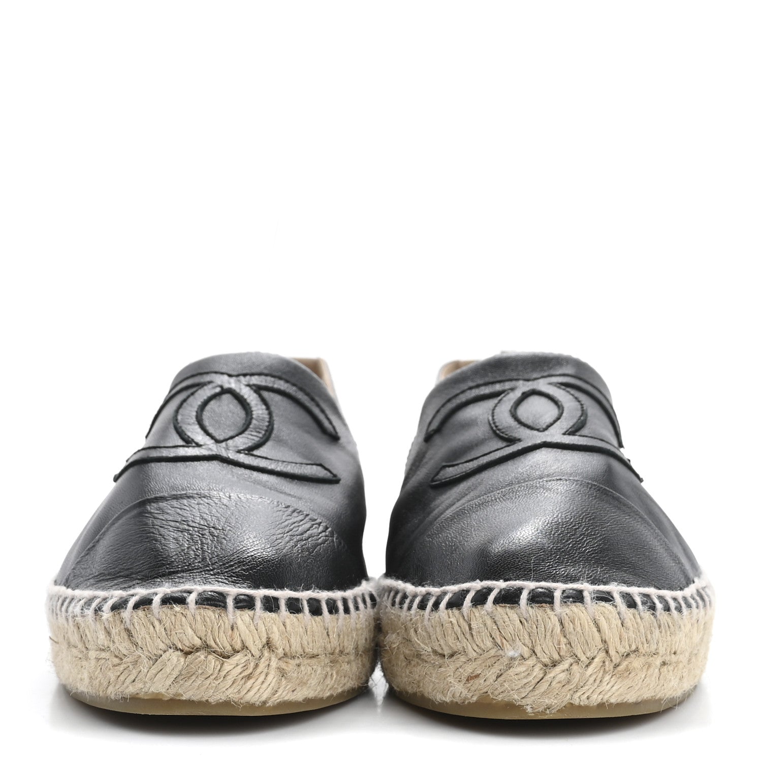 Chanel Lambskin CC Espadrilles 40 Black 3 of 10