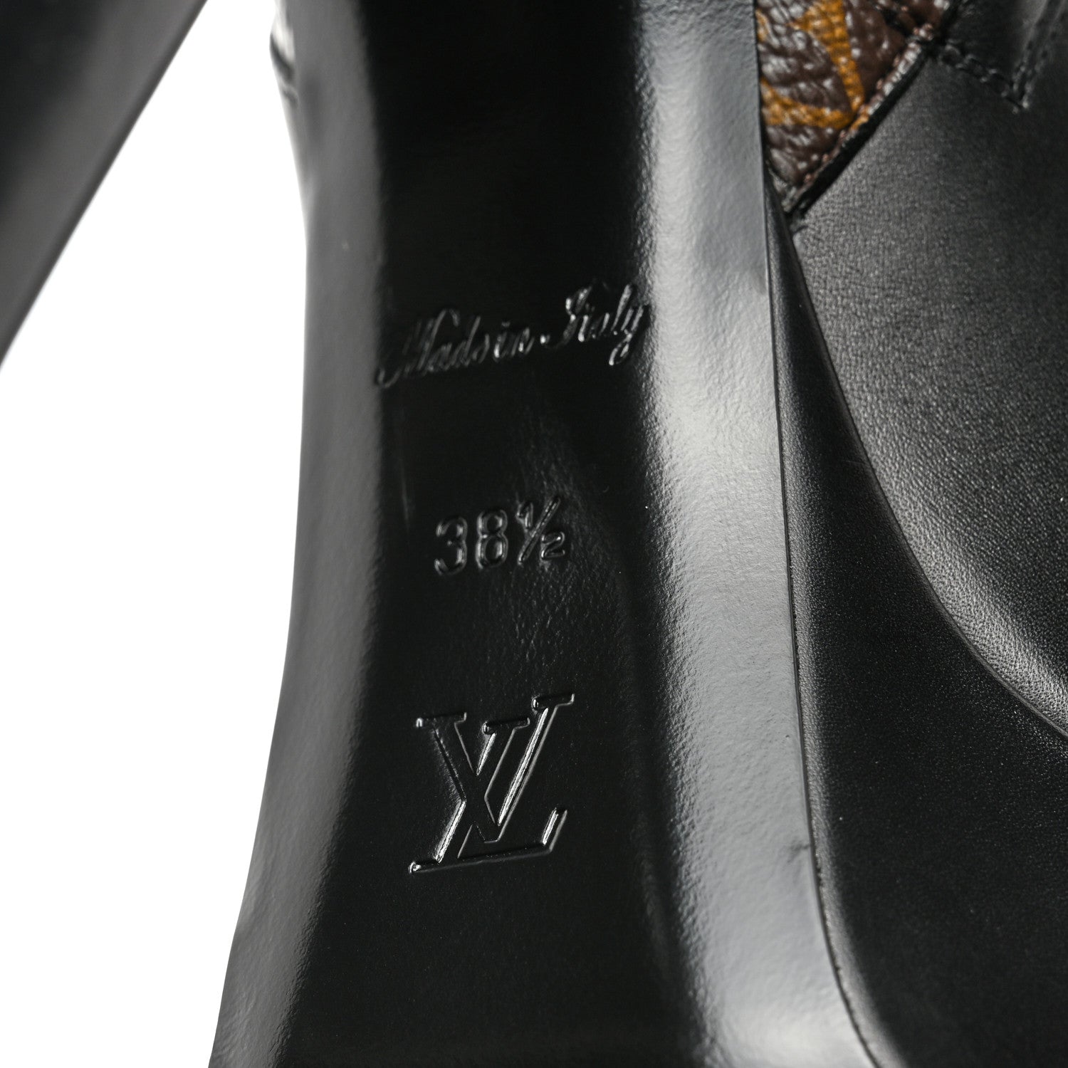 Louis Vuitton Calfskin Monogram Afterglow Platform Ankle Boots 38.5 Black 8 of 8