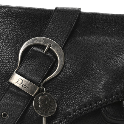 Christian Dior Pebbled Calfkskin Braided Medium Gaucho Double Saddle Bag Black 8 of 10