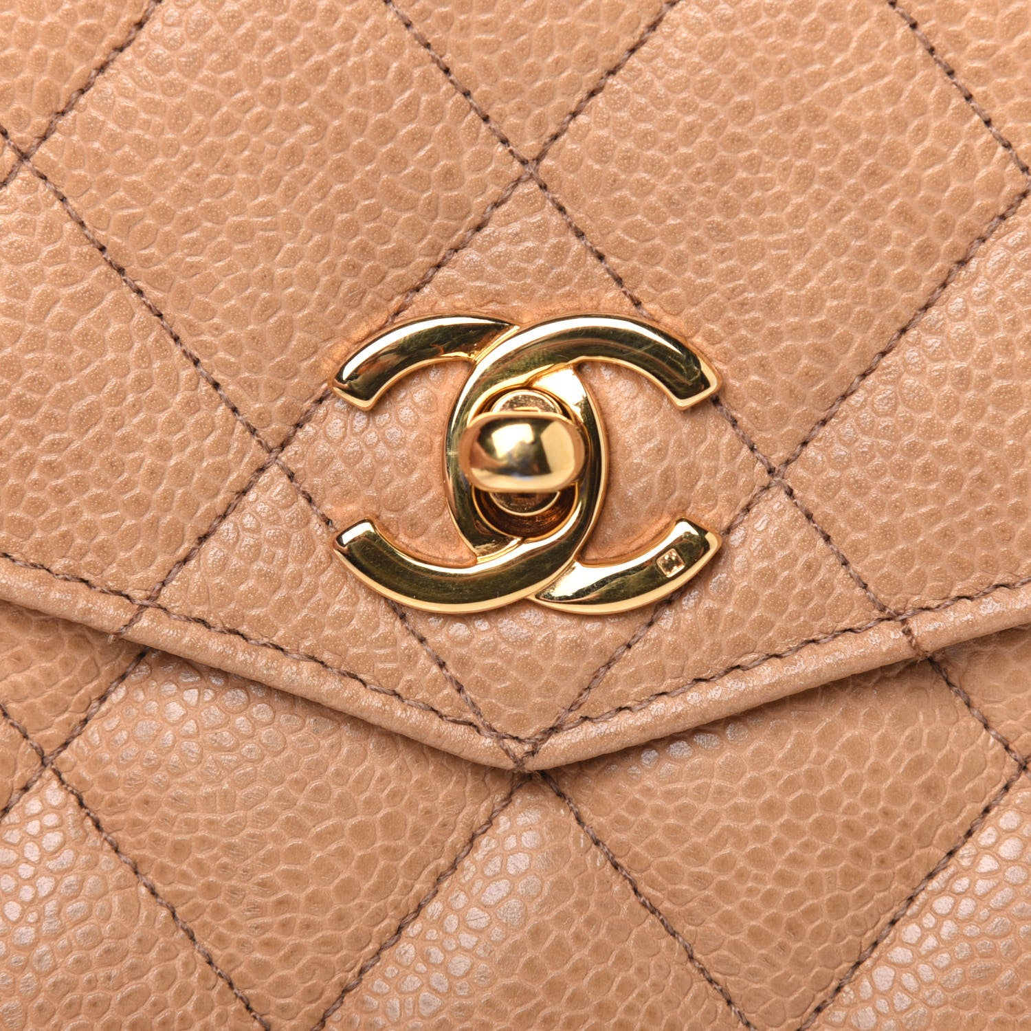 Chanel Caviar Quilted Flap Belt Bag Clutch 85 34 Beige 17 of 21