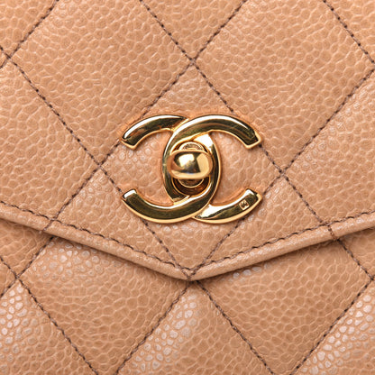 Chanel Caviar Quilted Flap Belt Bag Clutch 85 34 Beige 17 of 21
