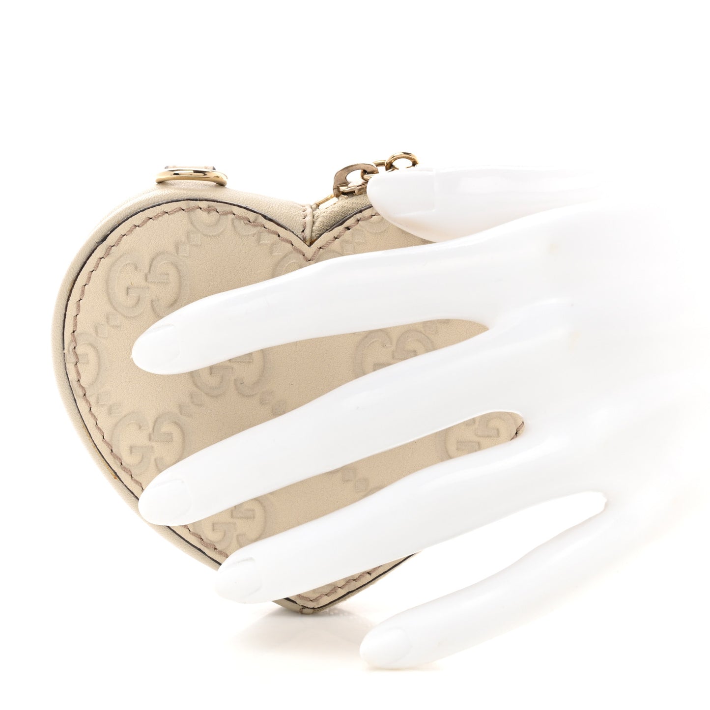 Guccissima Heart Coin Purse White