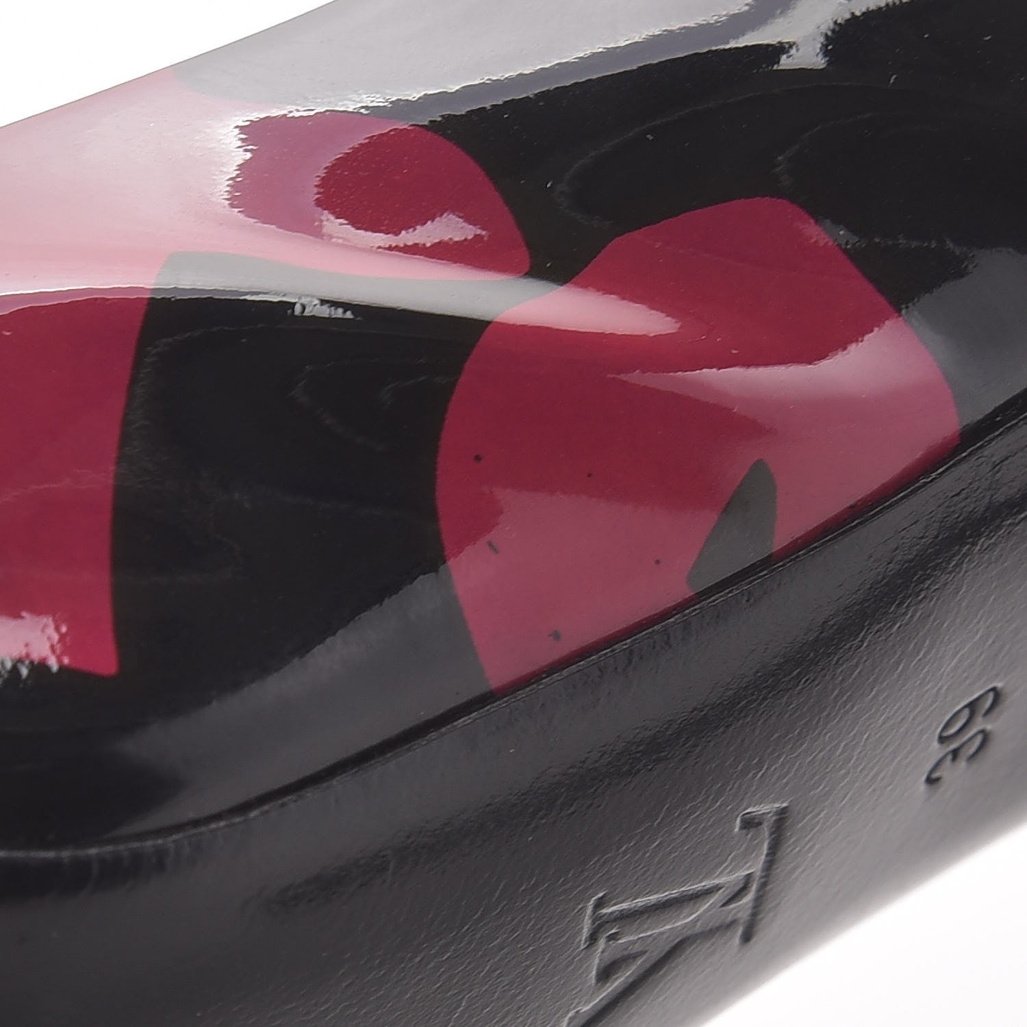 Louis Vuitton Patent Graffiti Slingback Pumps 39 Black Pink 11 of 12