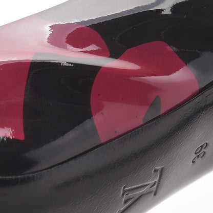 Louis Vuitton Patent Graffiti Slingback Pumps 39 Black Pink 11 of 12