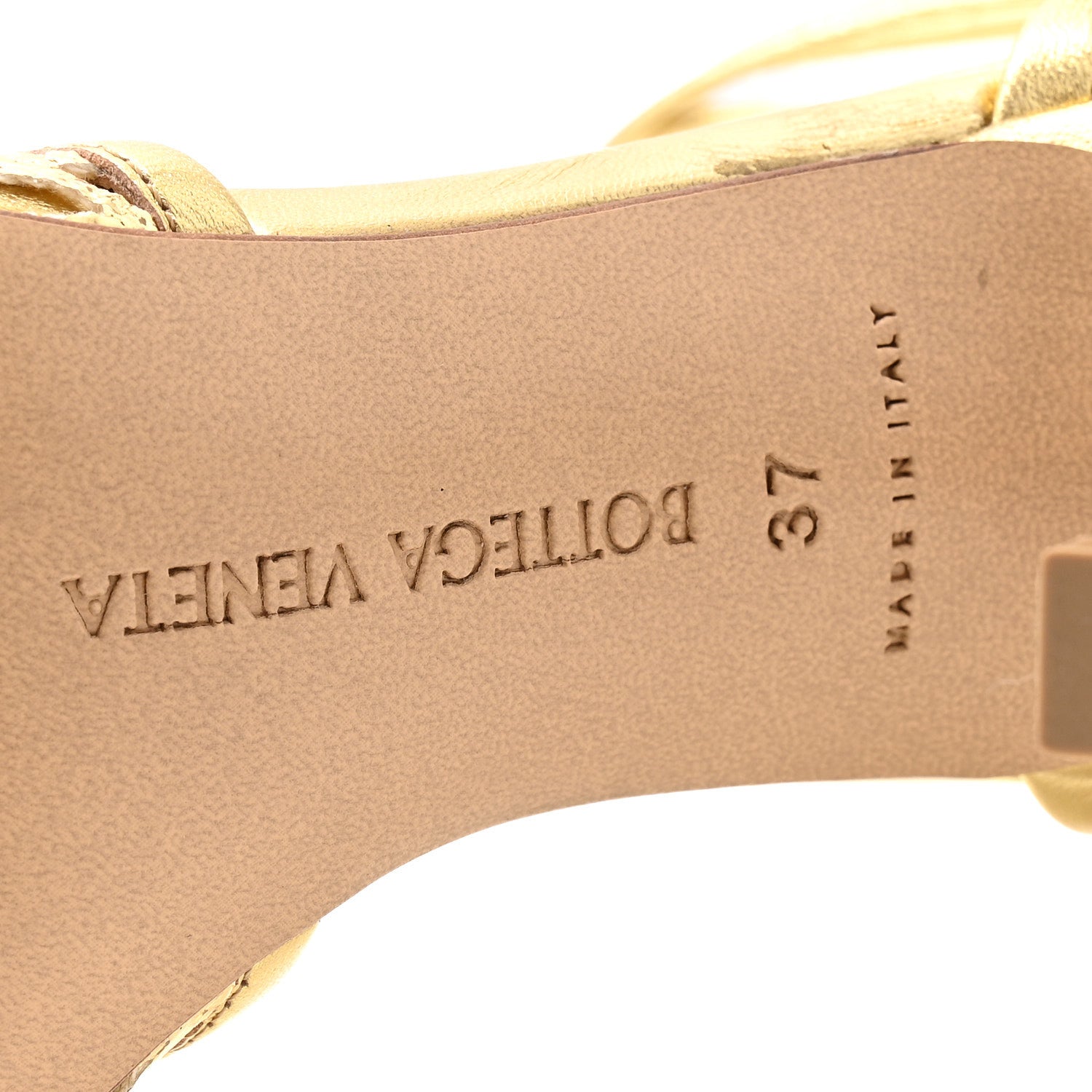 Bottega Veneta Mesh Nappa Stretch Ankle Tie 90mm Sandals 37 Gold 8 of 9