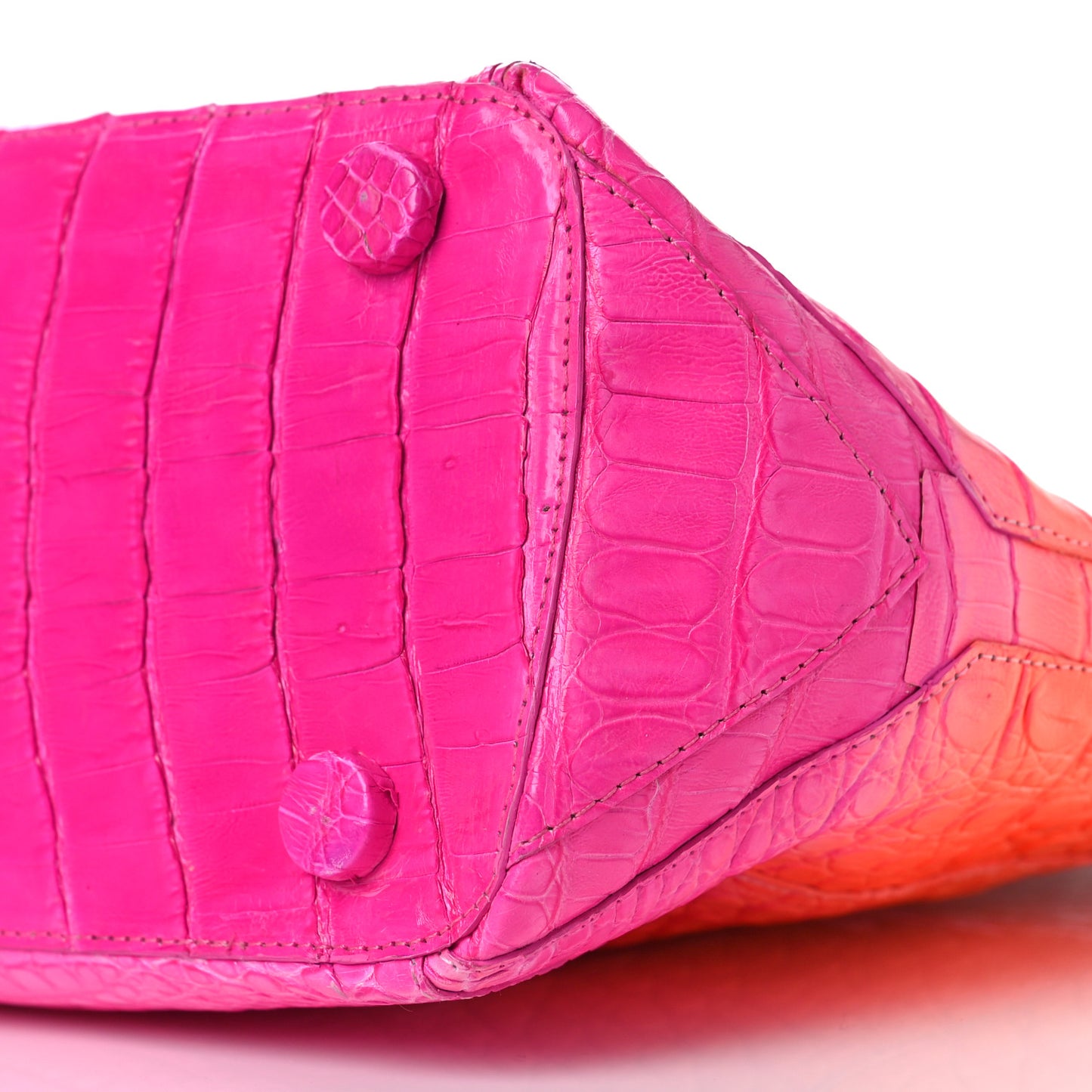 Crocodile Handbag Pink Orange White