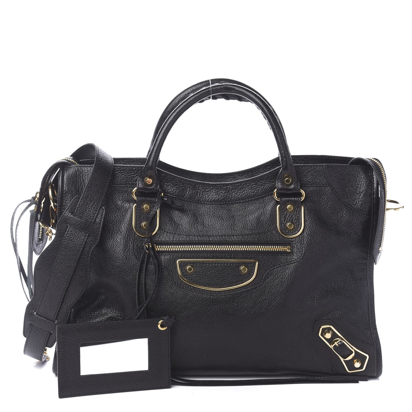 Chevre Gold Metallic Edge Hardware City Black