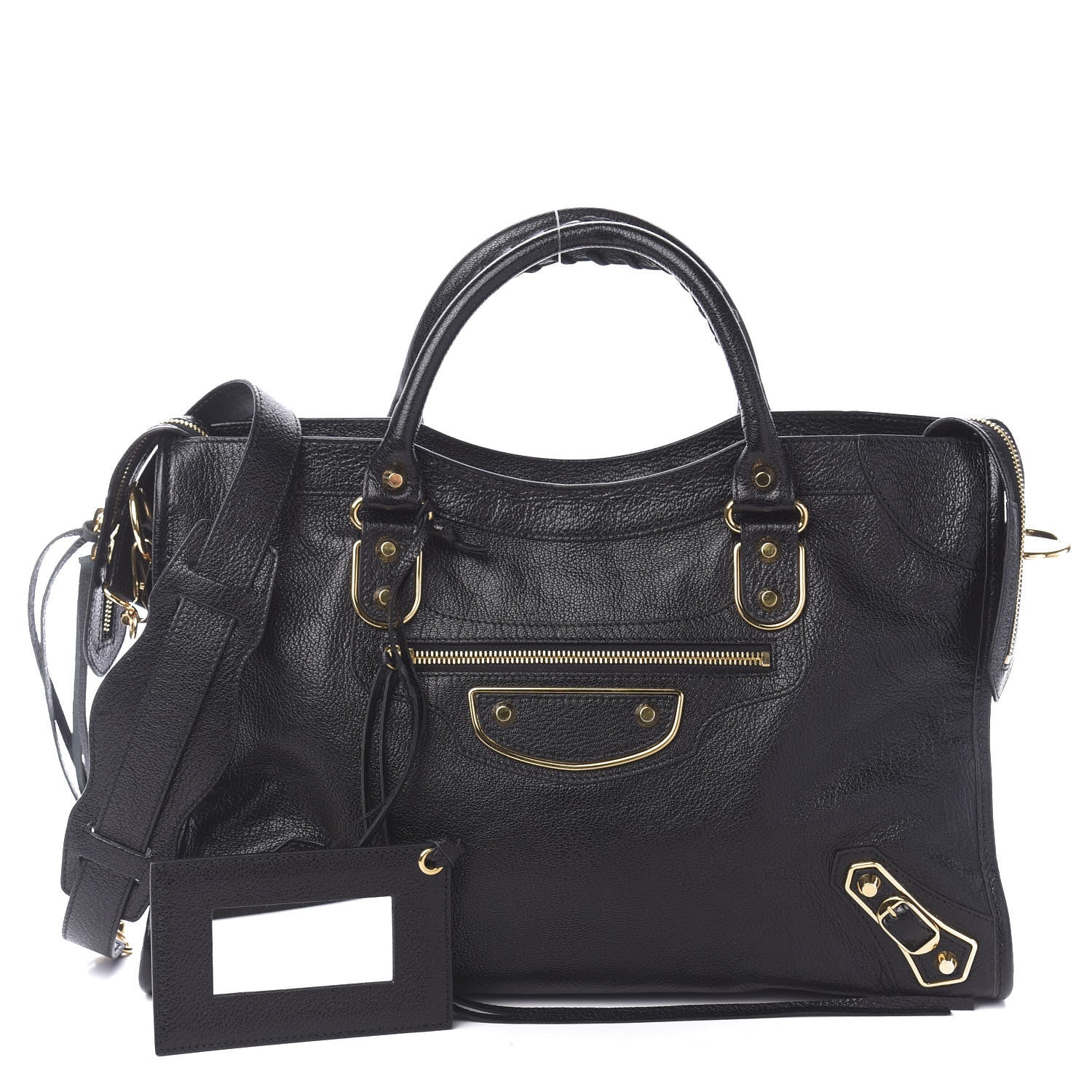 Balenciaga Chevre Gold Metallic Edge Hardware City Black 1 of 10