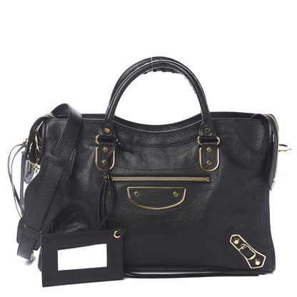 Balenciaga Chevre Gold Metallic Edge Hardware City Black 1 of 10