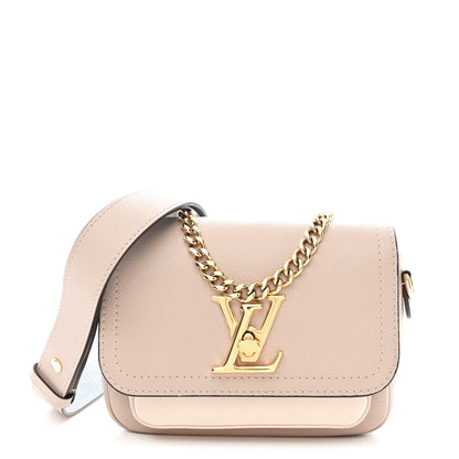 Louis Vuitton Grained Calfskin Lockme Tender Greige 1 of 10