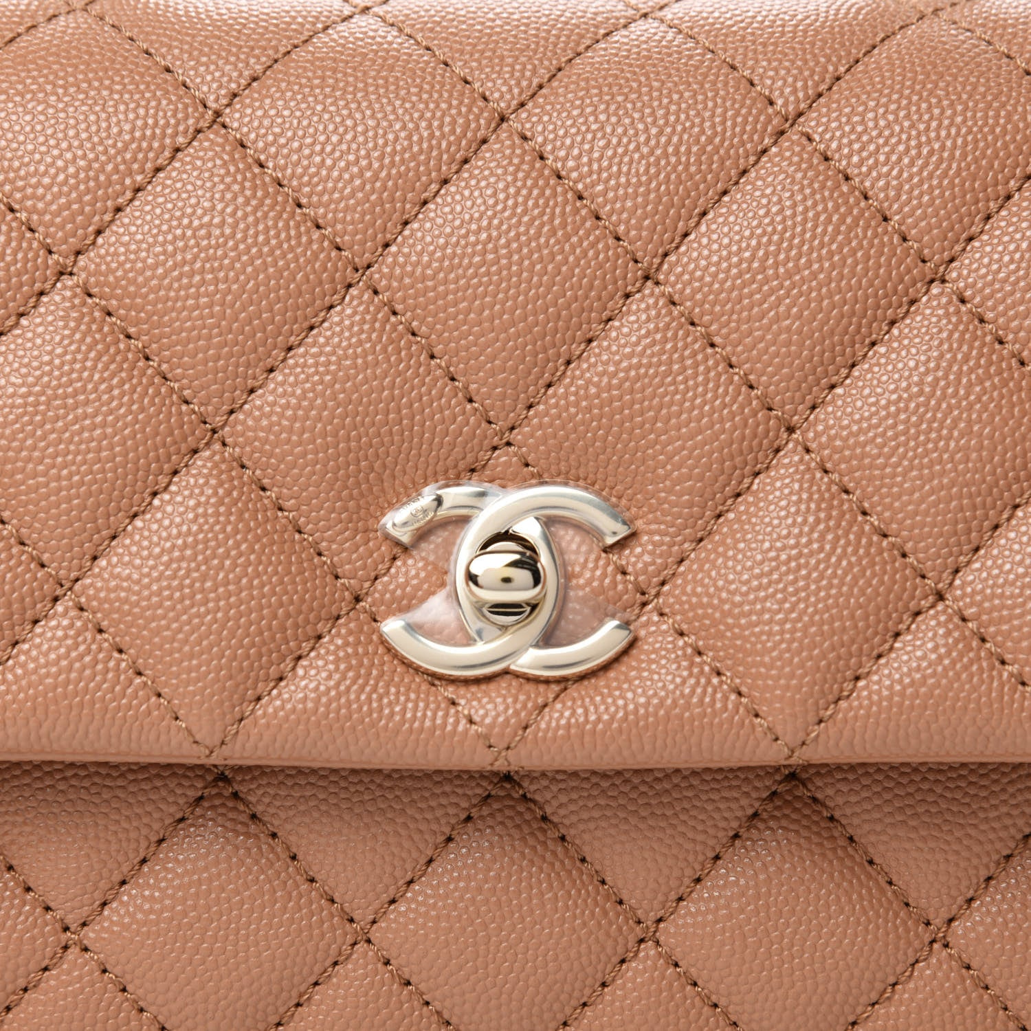 Chanel Caviar Quilted Lizard Embossed Mini Coco Handle Flap Brown 10 of 11