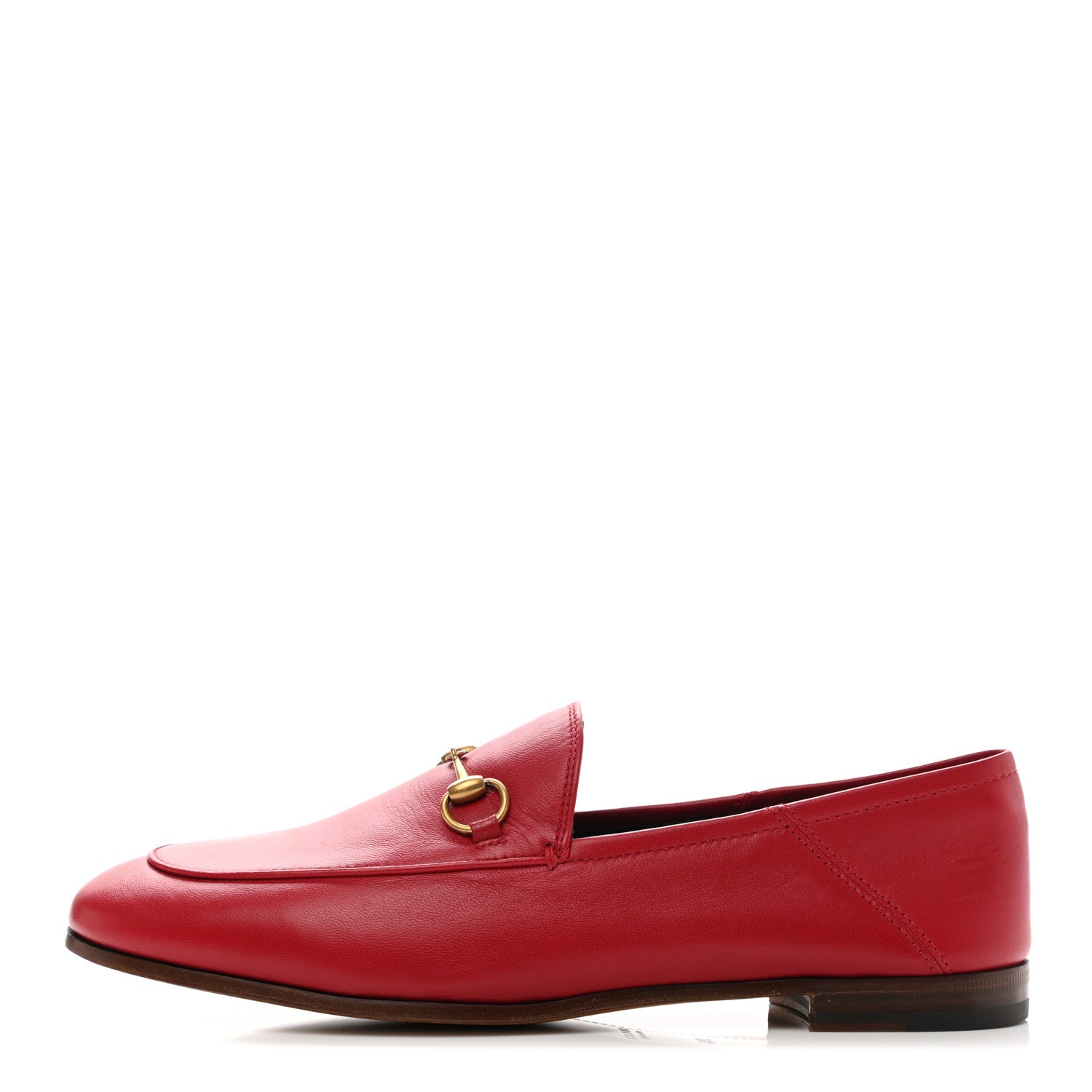 Gucci Lambskin Womens Brixton Horsebit Loafers 39.5 Hibiscus Red 1 of 9