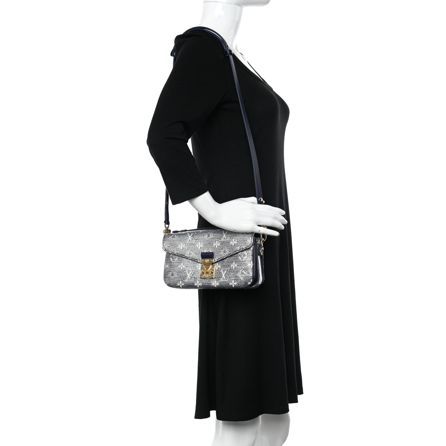 Louis Vuitton Monoglam Pochette Metis East West Blue 2 of 9
