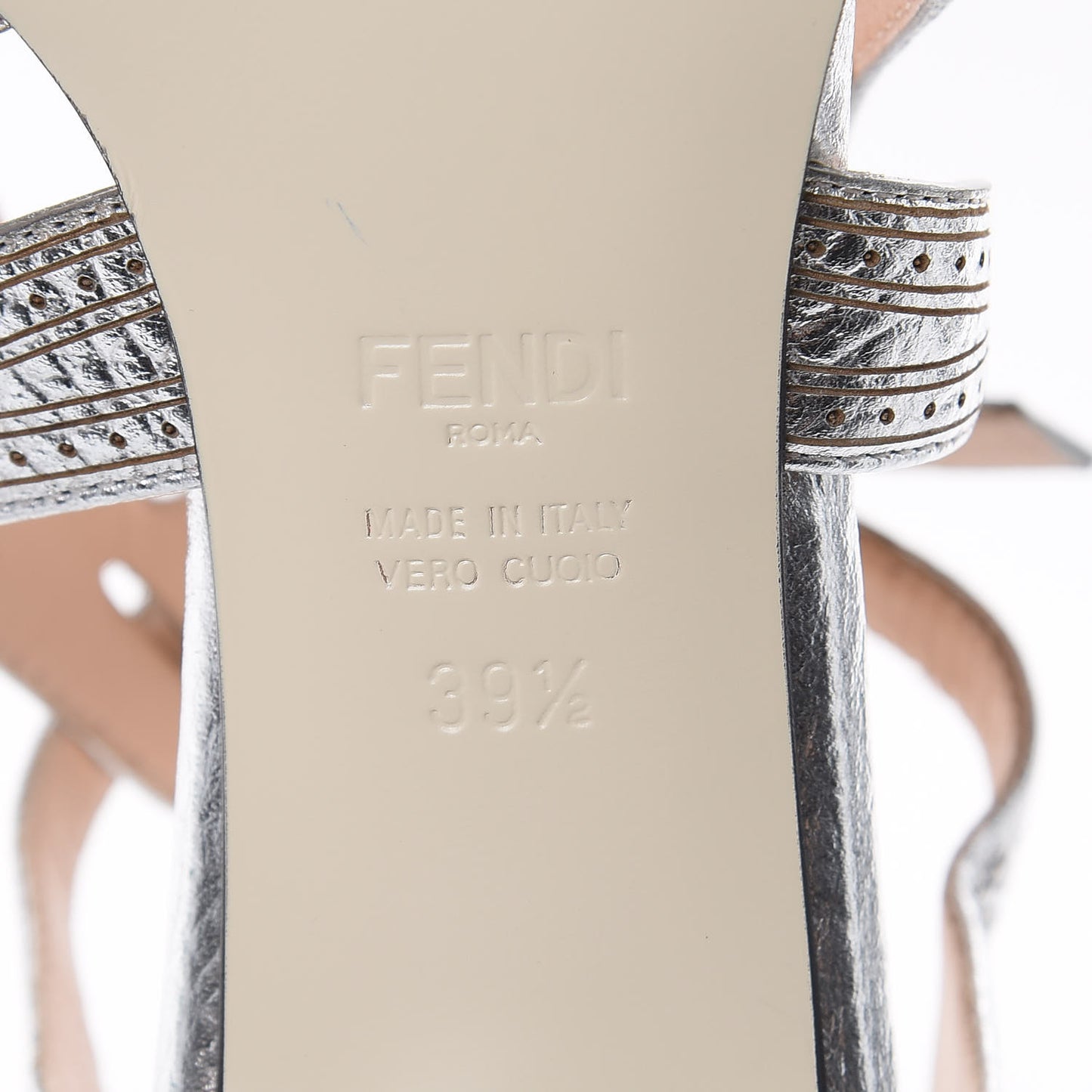 Metallic Calfskin Chameleon T-Strap Pumps 39.5 Silver