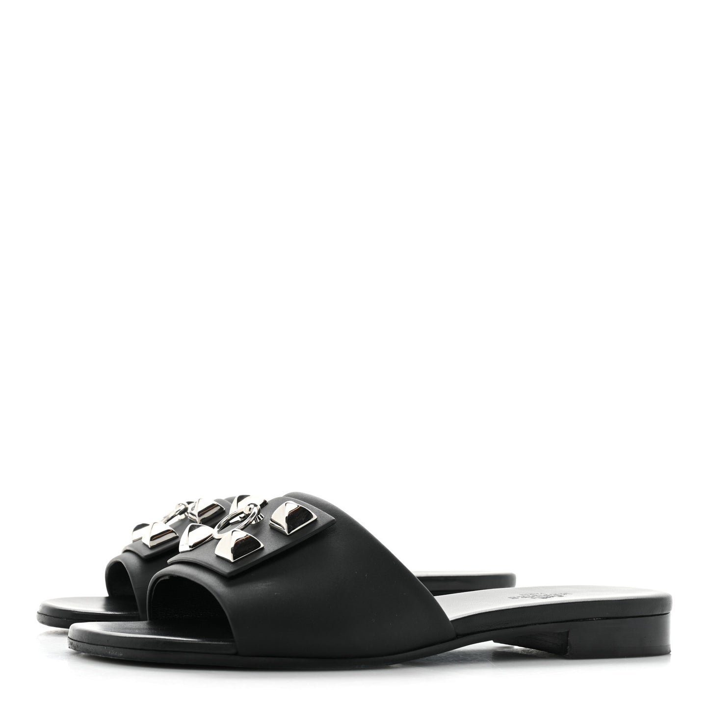 Calfskin Dune Sandals 37 Black