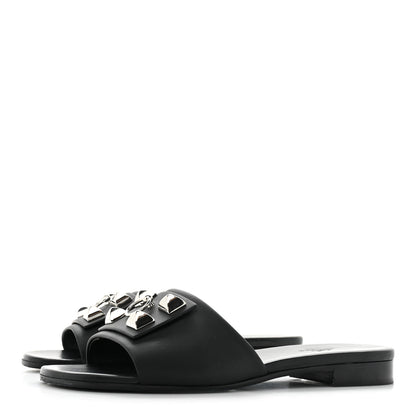 Hermes Calfskin Dune Sandals 37 Black 3 of 11