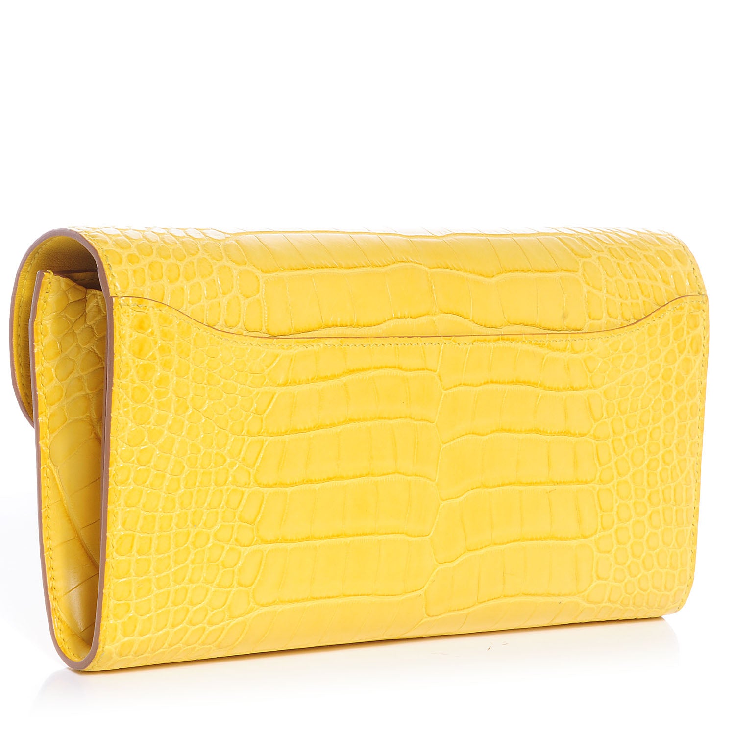 Hermes Matte Alligator Constance Wallet Mimosa 2 of 8