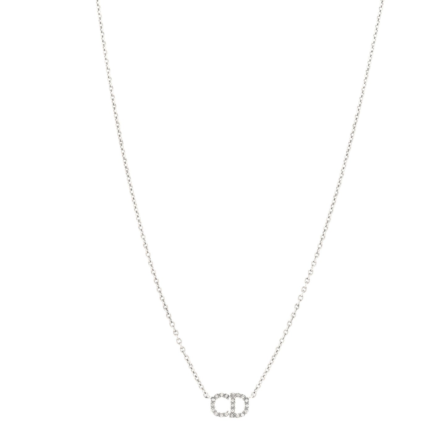 Metal Crystal Clair D Lune Necklace Silver