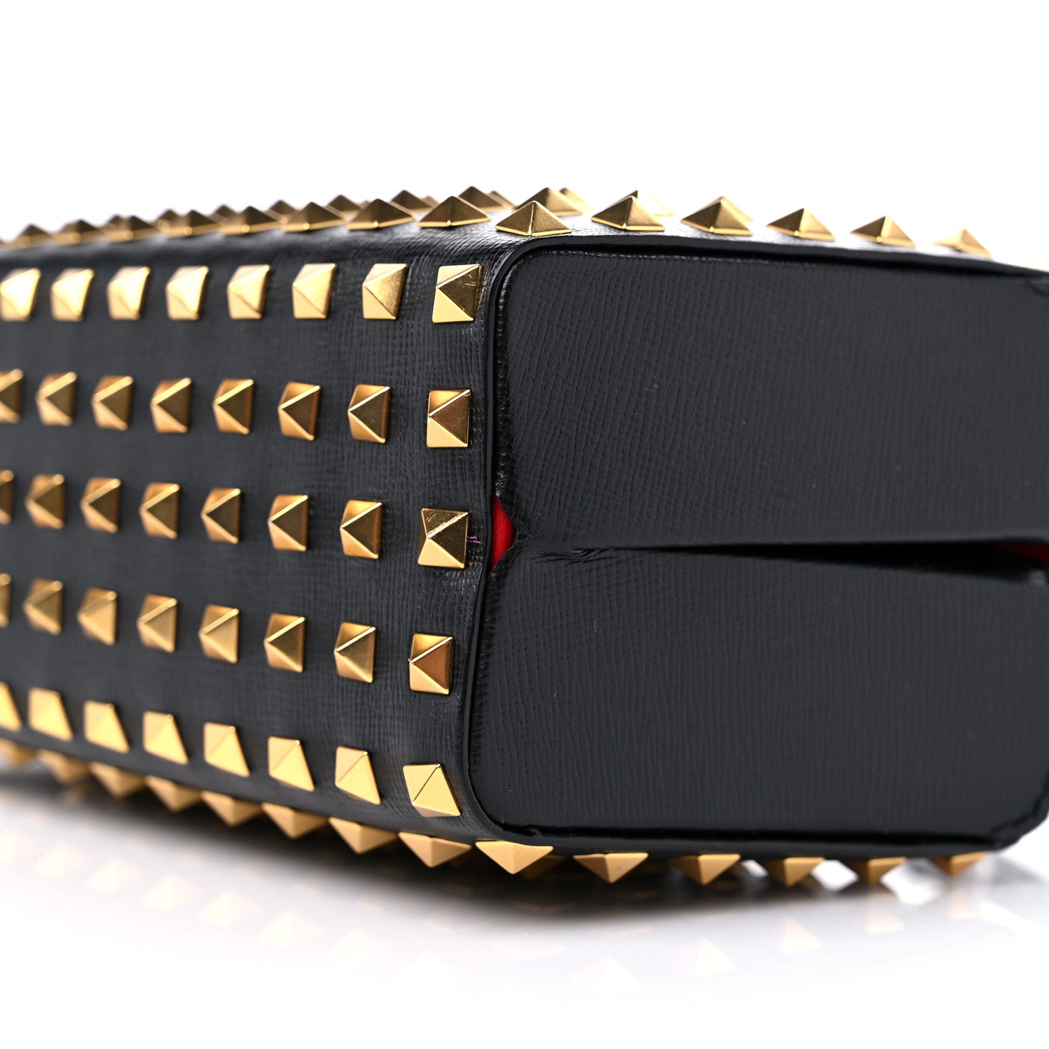 Valentino Garavani Grainy Calfskin Rockstud Allover Alcove Box Shoulder Bag Black 8 of 10