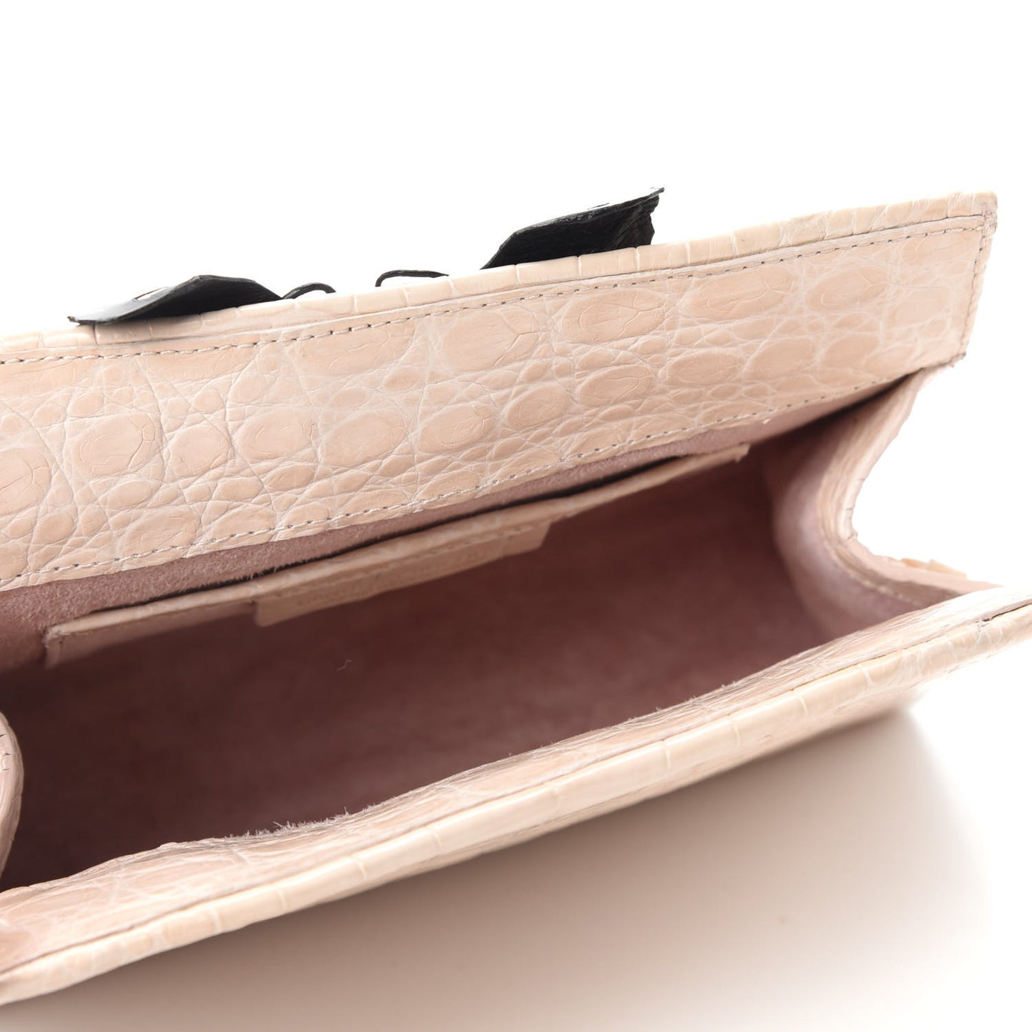 Crocodile Butterfly Small Clutch Bag Blush Black
