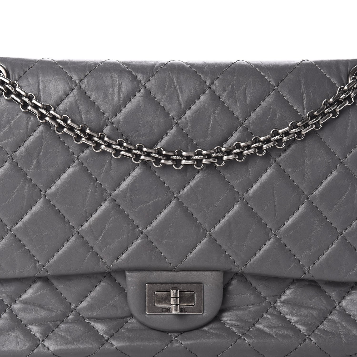 Chanel Aged Calfskin Quilted 2.55 Reissue 226 Flap Grey 11 of 11