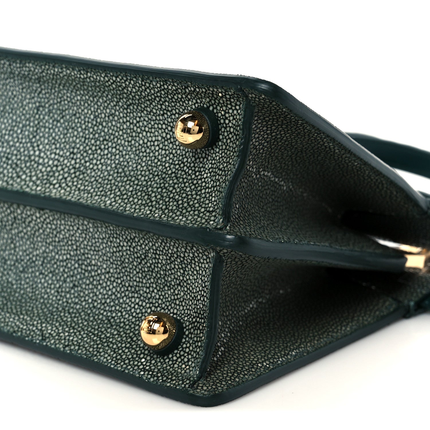 Fendi Stingray Shiny Nappa Petite Peekaboo I SEE U Satchel Verde Ingles 10 of 11