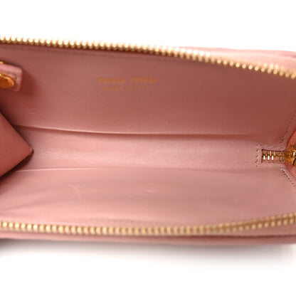 Miu Miu Nappa Matelasse Compact Zip Around Wallet Orchidea 5 of 7