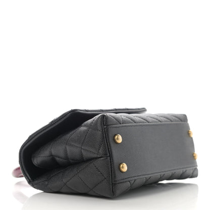 Chanel Caviar Lizard Embossed Quilted Mini Coco Handle Flap Black 4 of 9