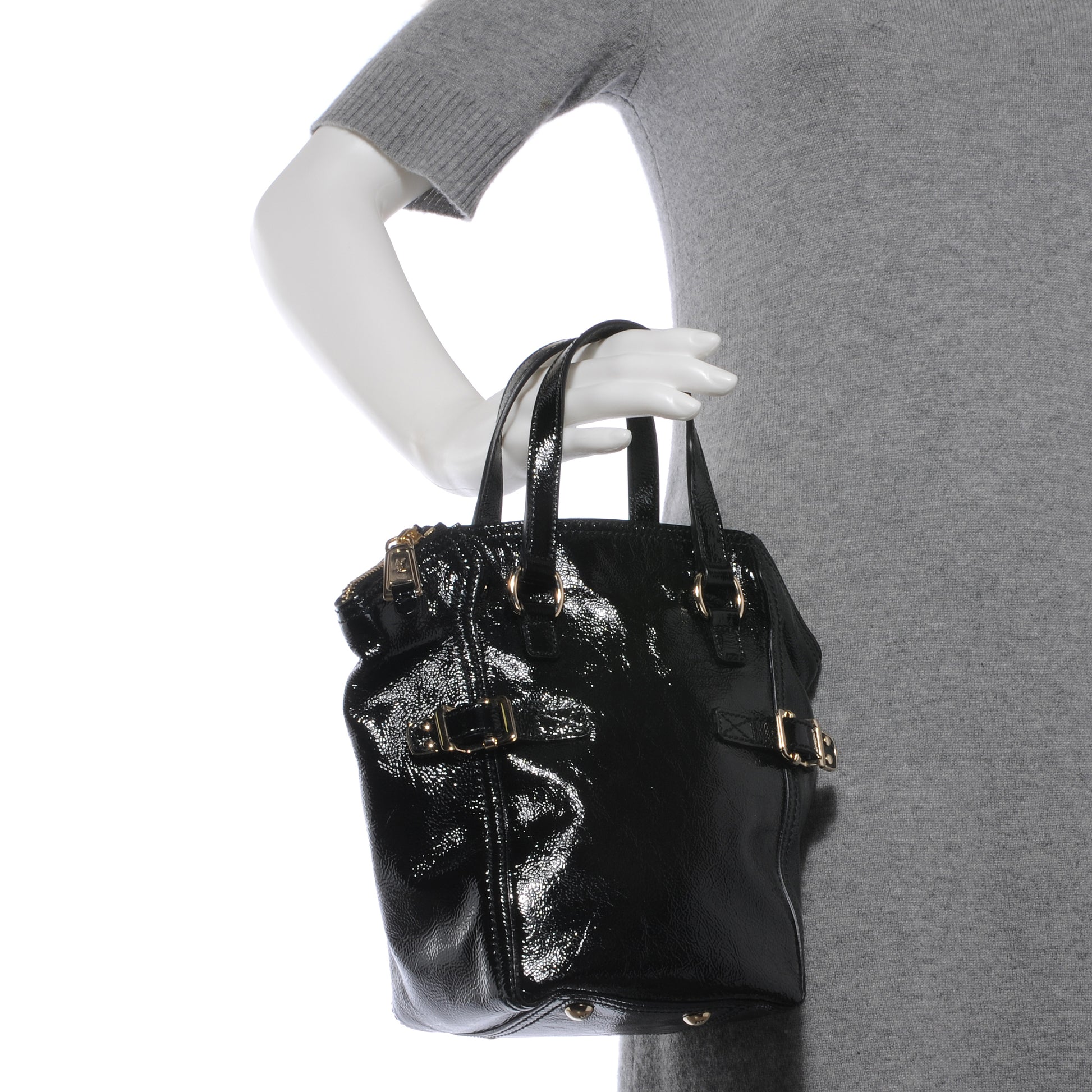 Saint Laurent Patent Mini Downtown Black 2 of 7