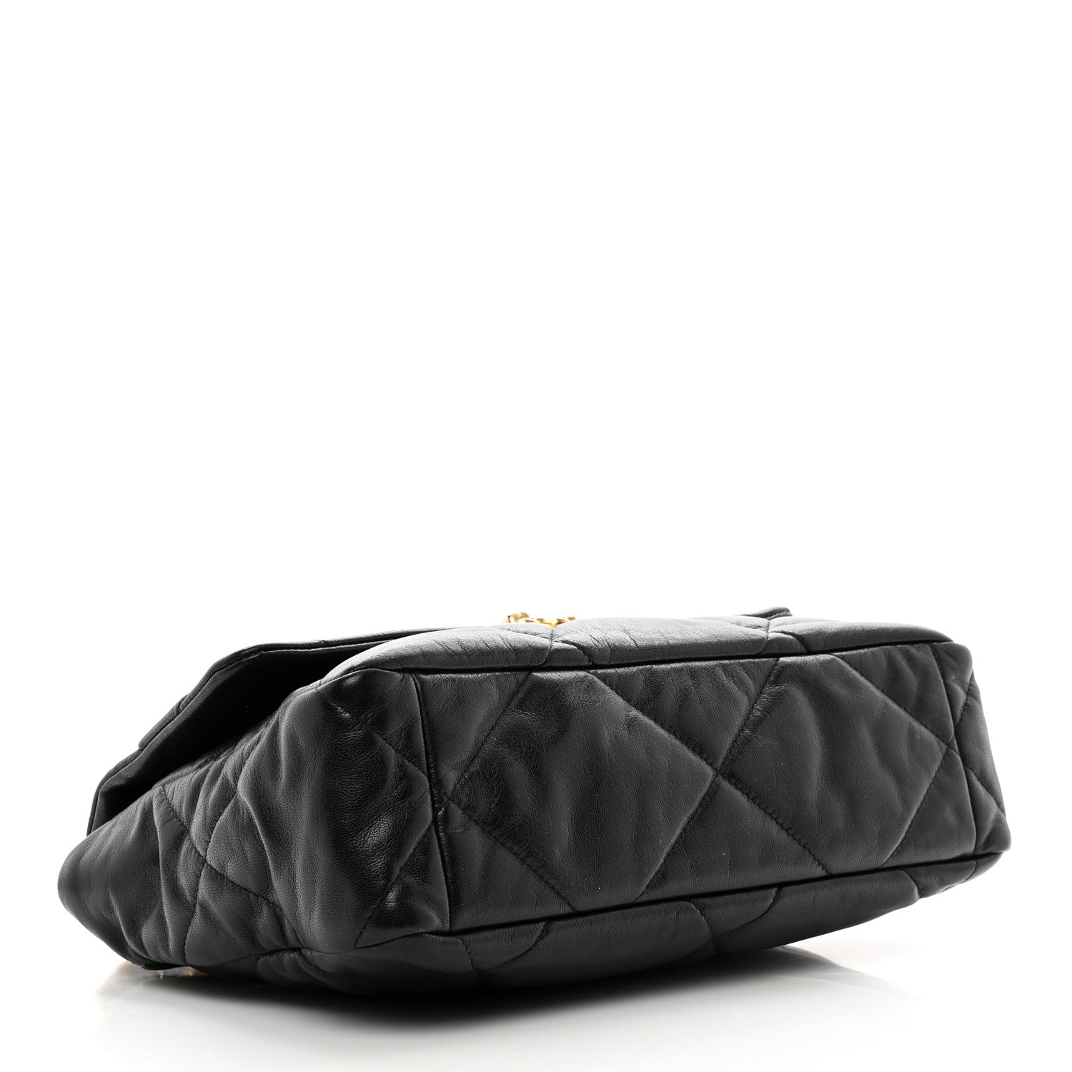 Chanel Shiny Goatskin Quilted Large Chanel 19 Flap Black 4 of 10