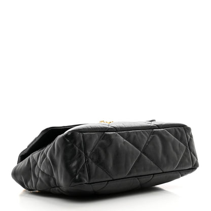 Chanel Shiny Goatskin Quilted Large Chanel 19 Flap Black 4 of 10
