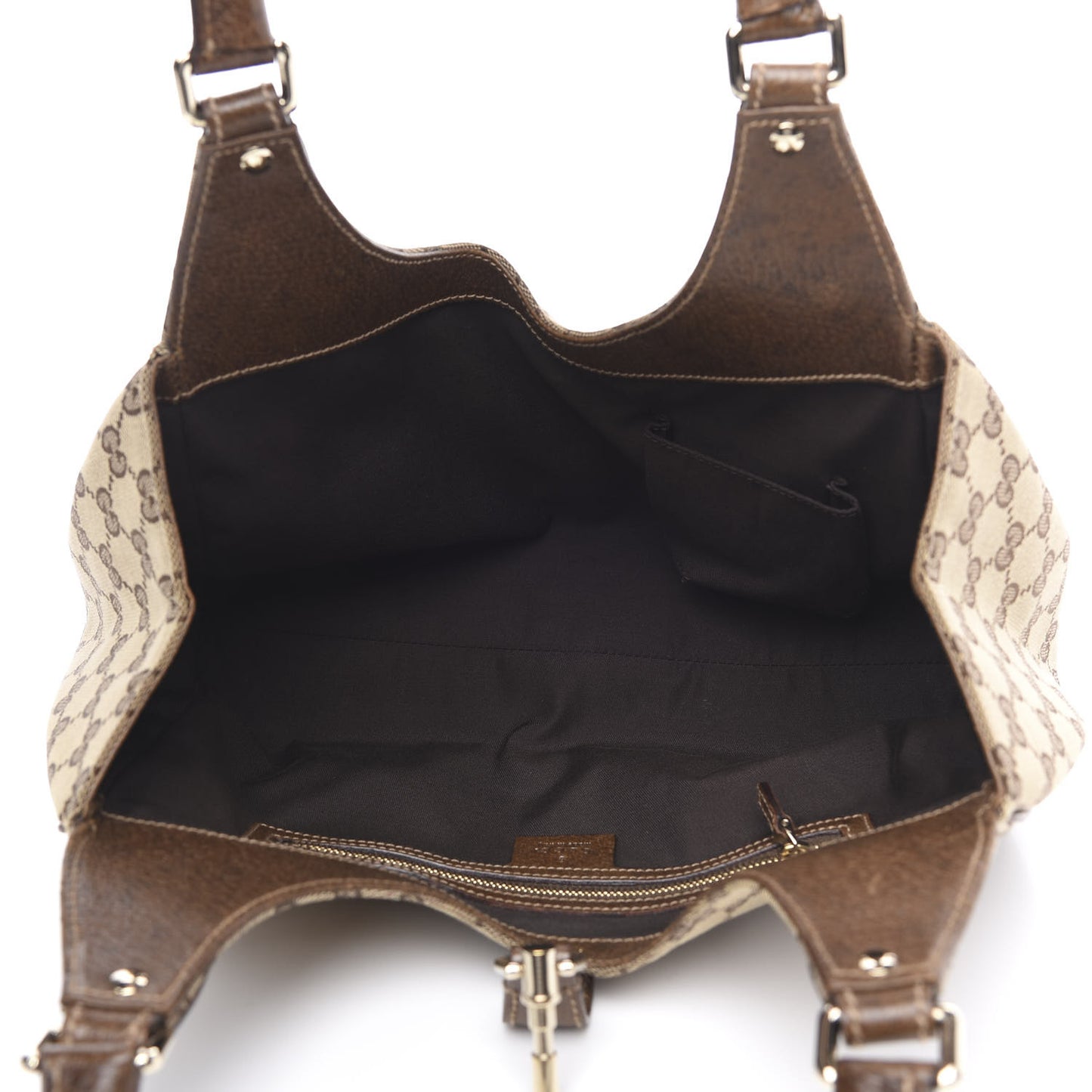 Monogram Calfskin Bardot Tote Brown