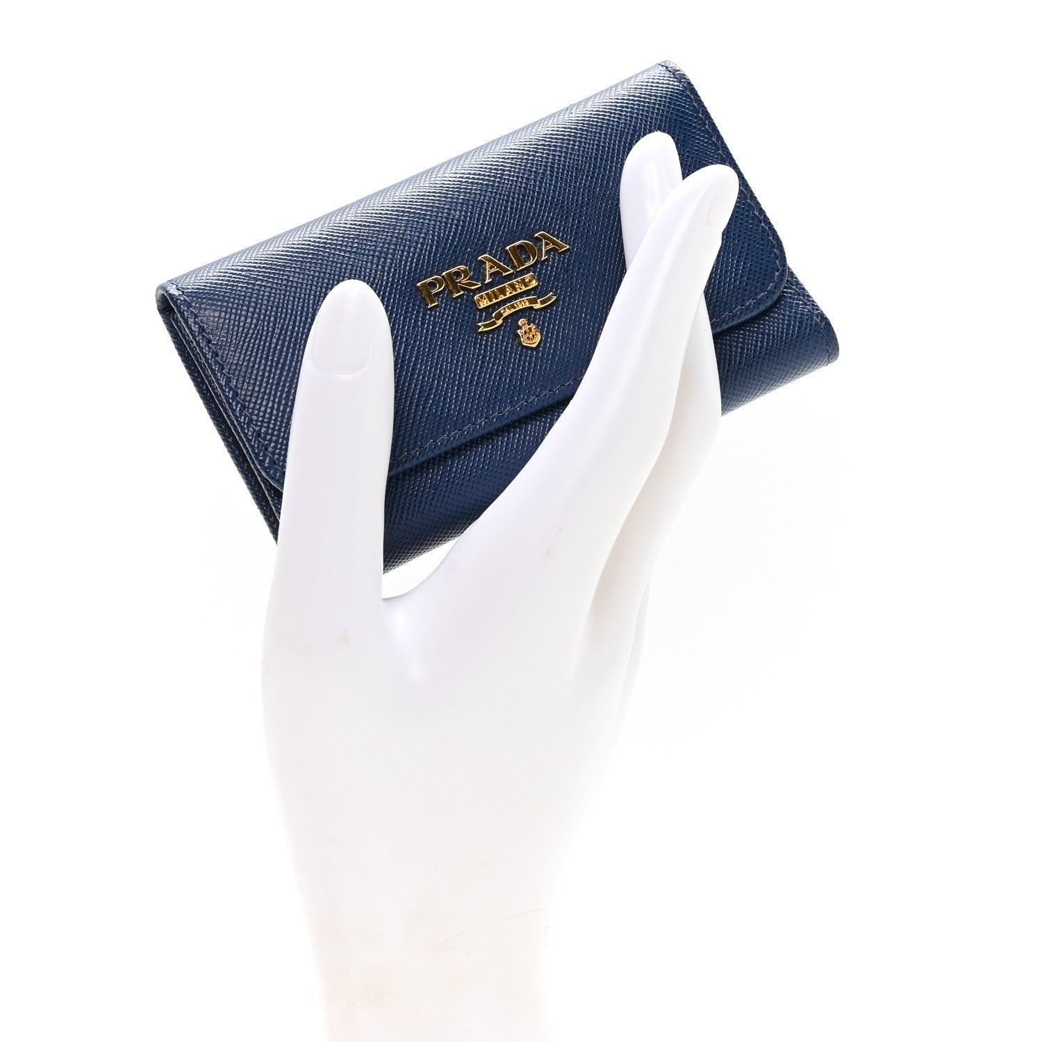 Prada Saffiano Fiocco 6 Key Holder Bluette 2 of 8