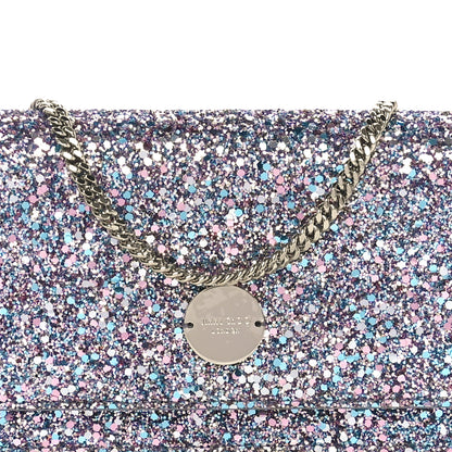 Jimmy Choo Glitter Clutch With Chain Bubblegum Mix 7 of 10
