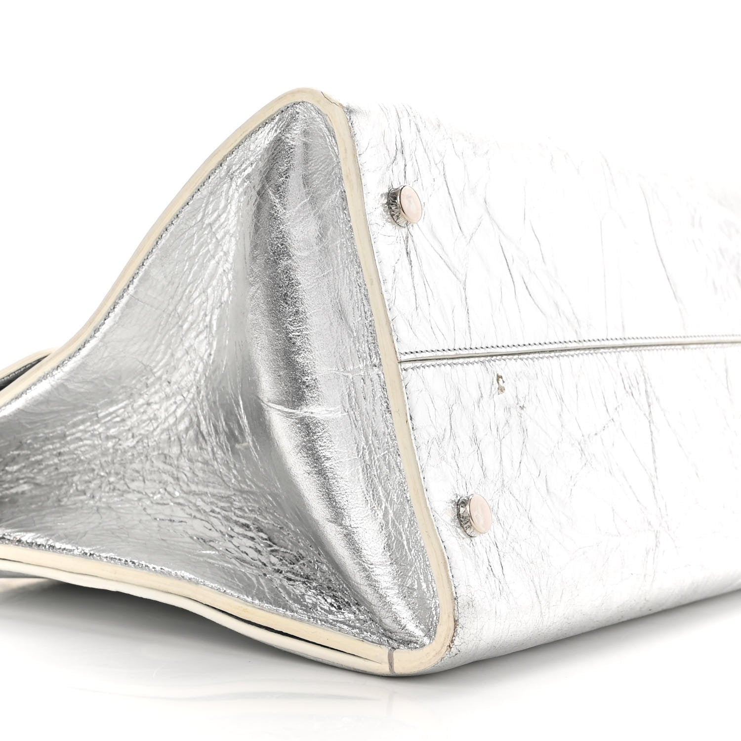 Christian Dior Metallic Calfskin Large Diorever Flap Silver 7 of 13
