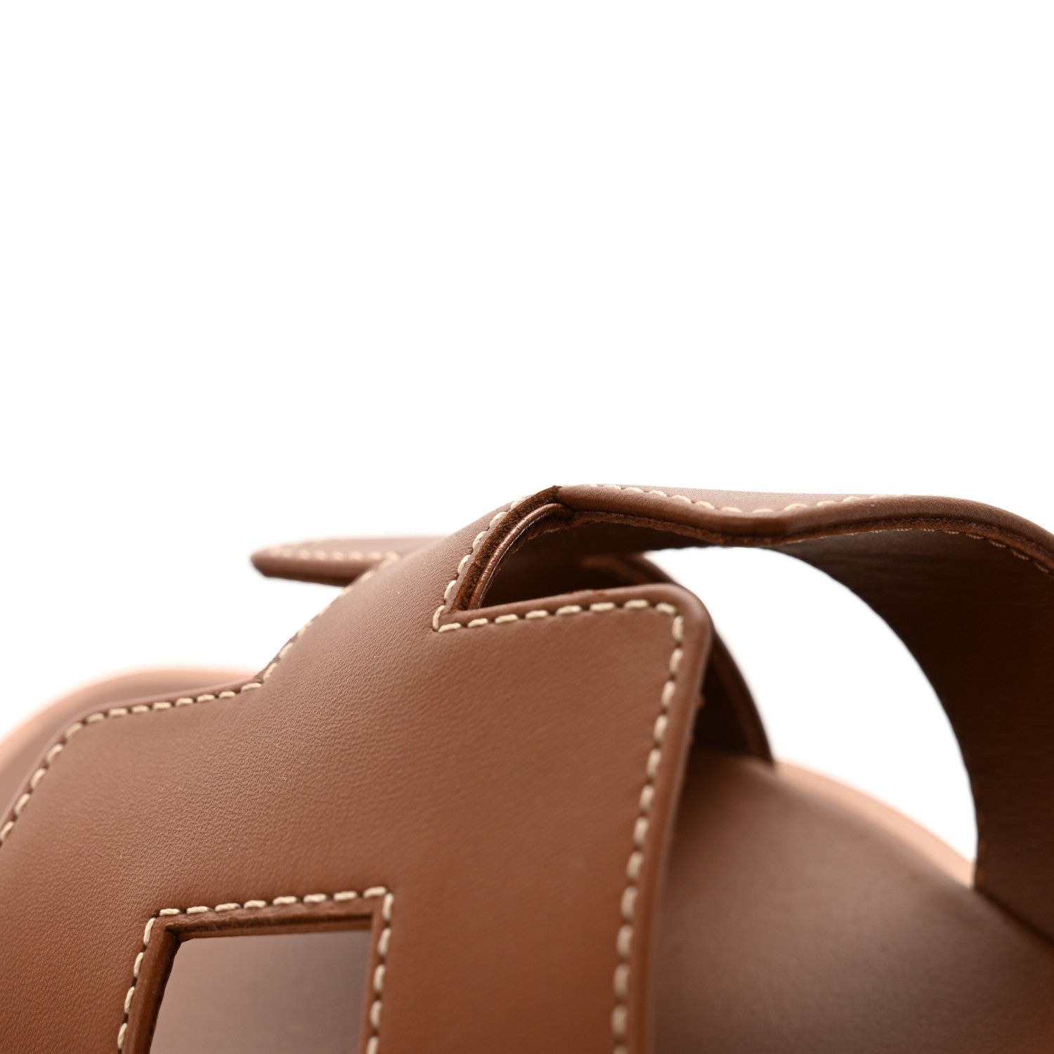 Hermes Box Calfskin Oran Sandals 37 Gold 10 of 11