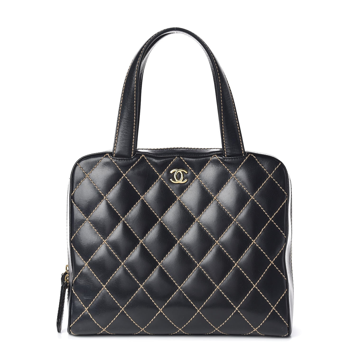 Chanel Calfskin Contrast Stitch Surpique Bowler Black 1 of 11